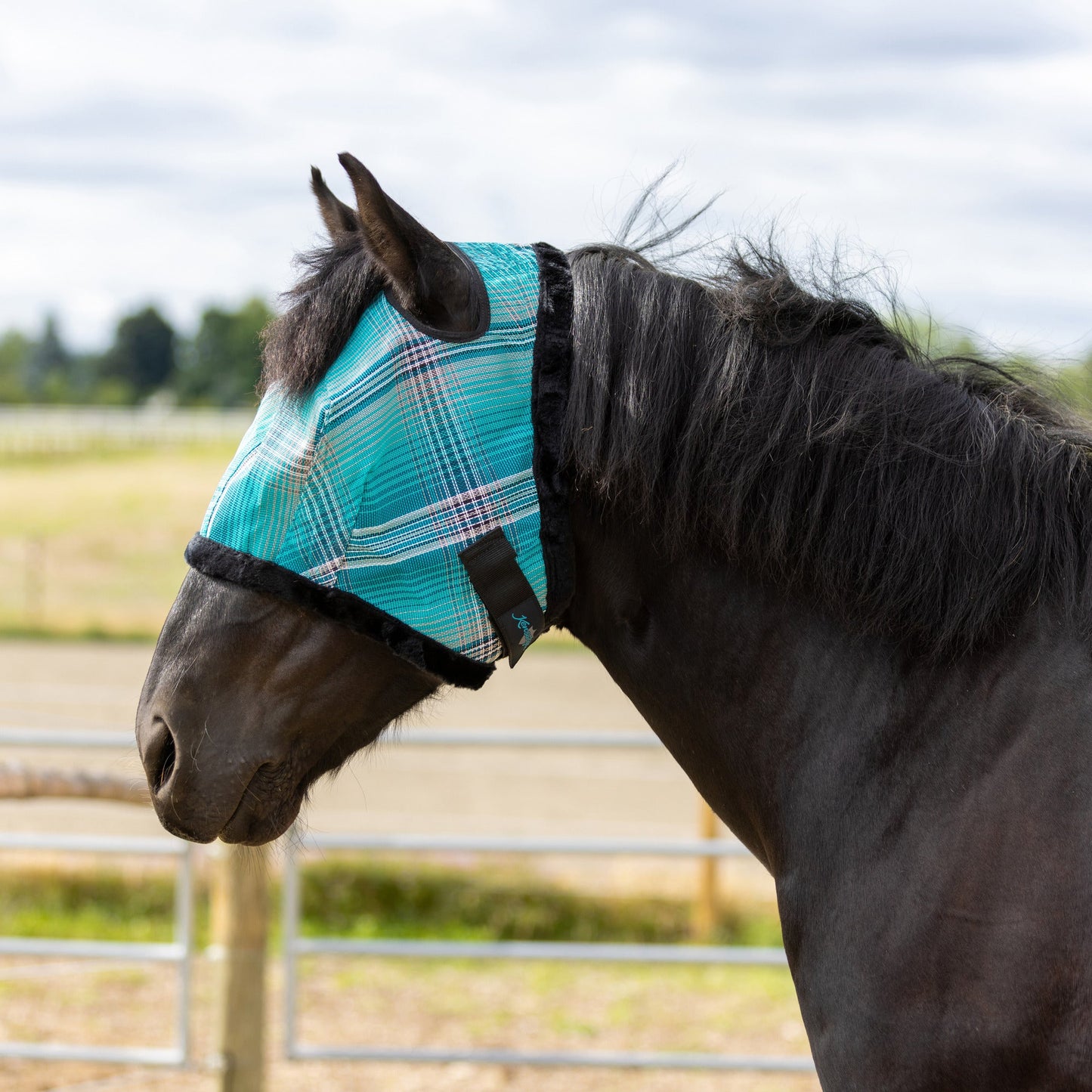 Draft Horse Fly Mask with Fleece Trim & 73% UV Protection