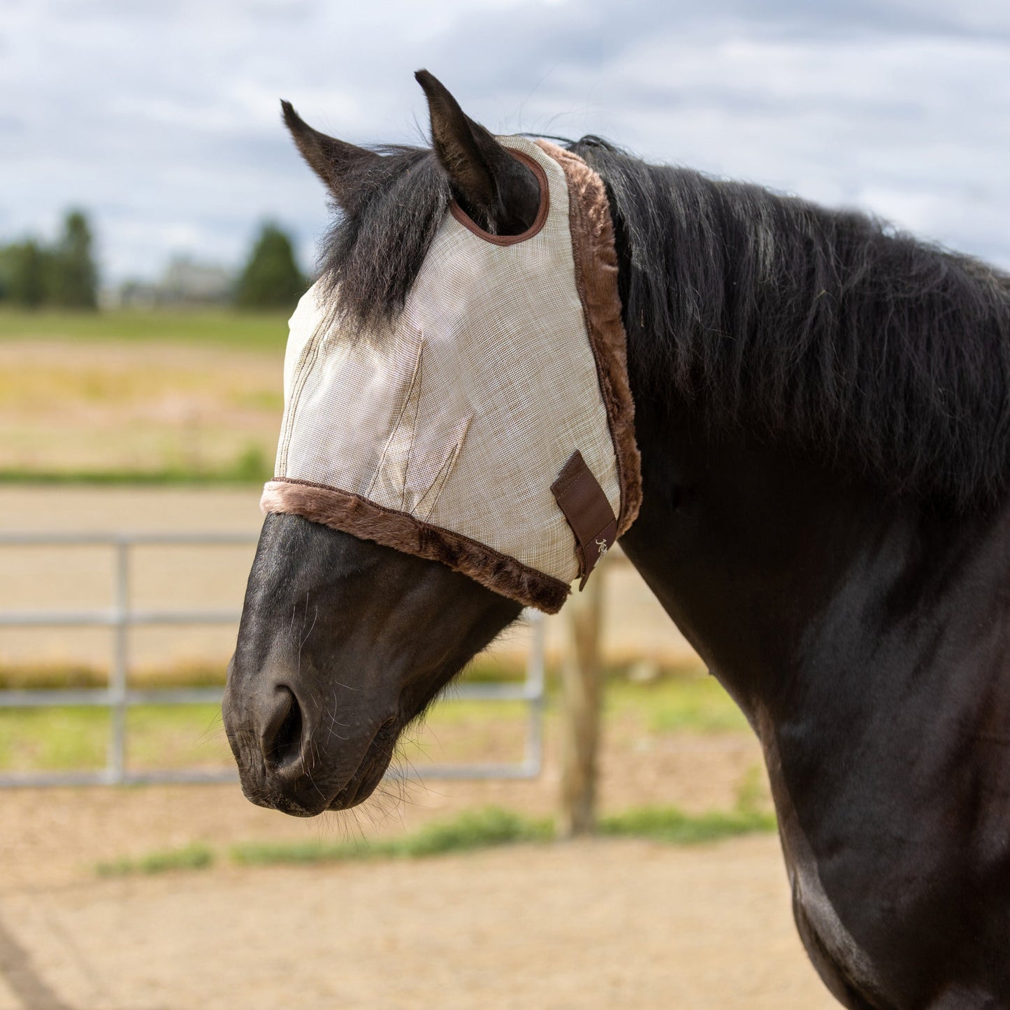 Draft Horse Fly Mask with Fleece Trim & 73% UV Protection