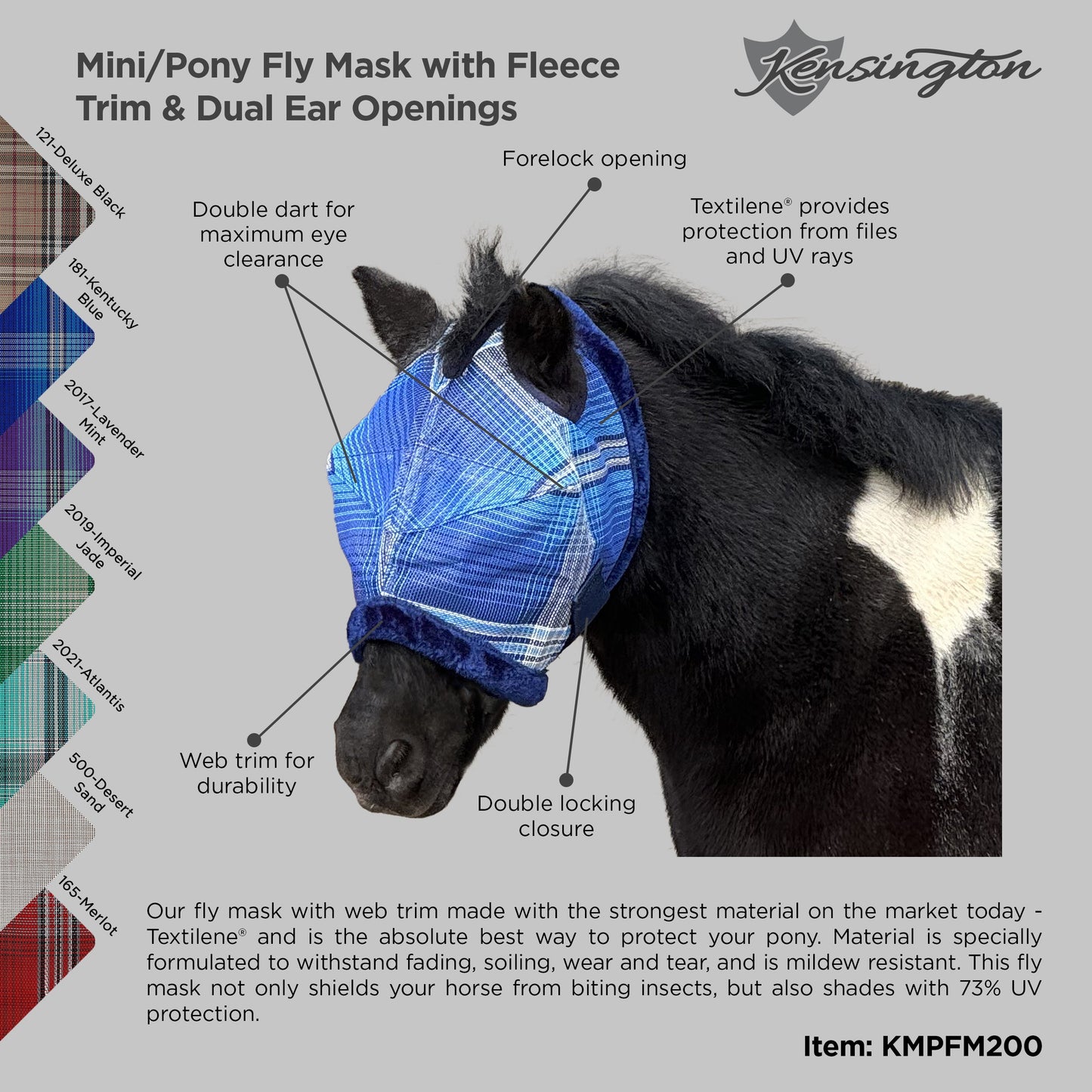 Mini Fly Mask with Fleece Trim - 73% UV Blocking