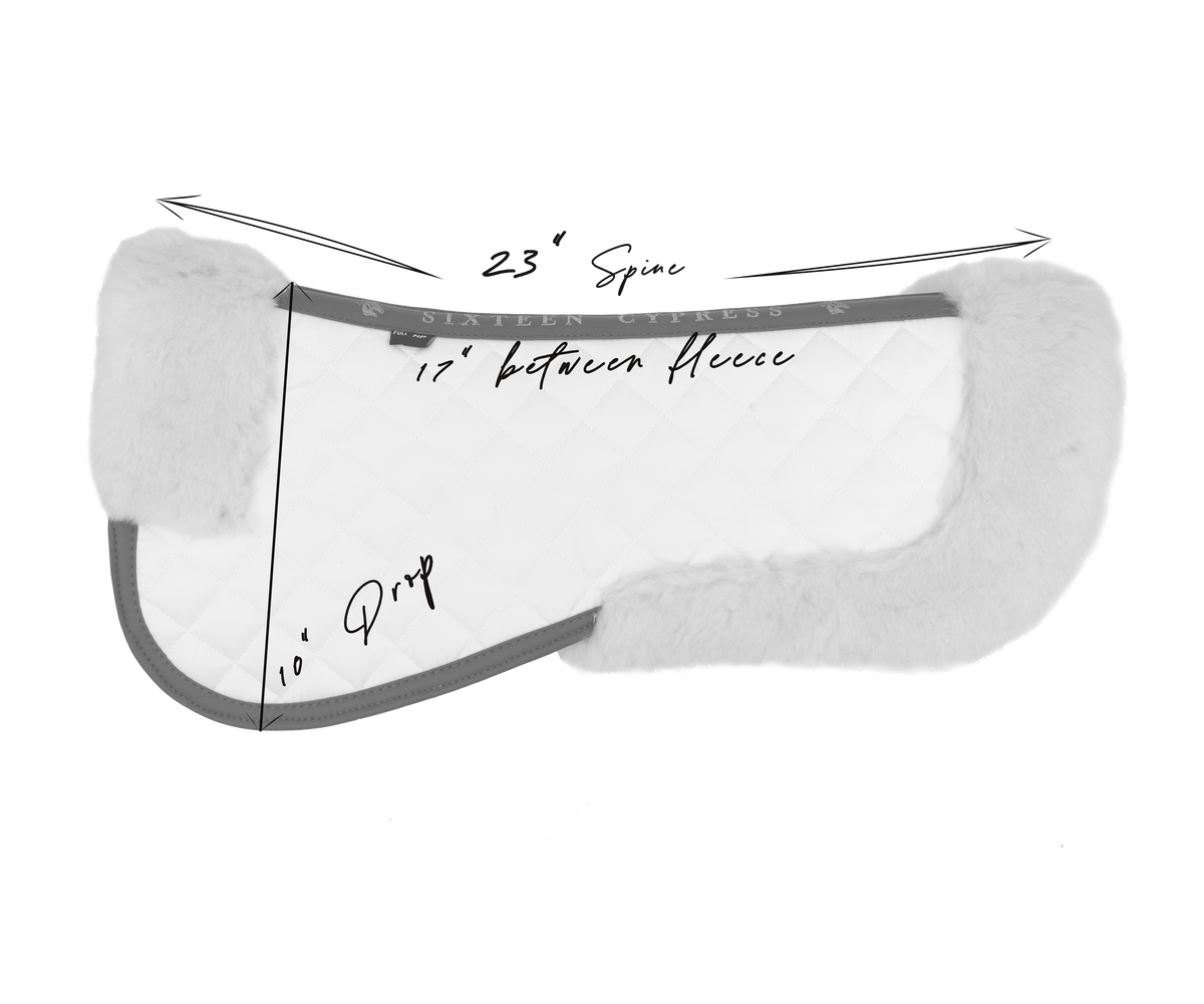 Merino Wool Fleece Half Pad, Black & Hickory