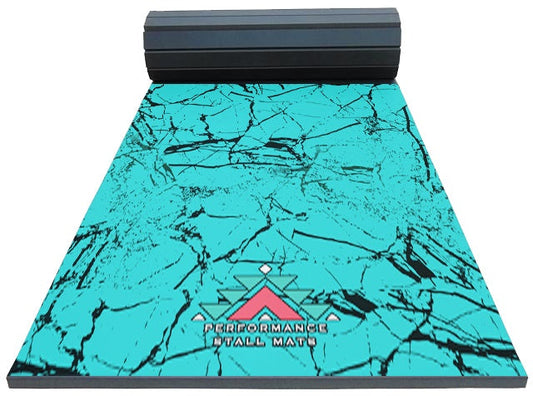 Portable Stall Mat Turquoise Stone Design 5x10