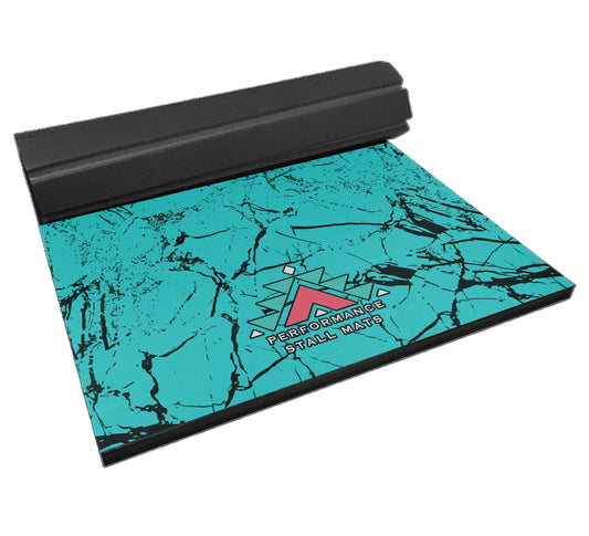 Portable Stall Mat Turquoise Stone Design 5x10