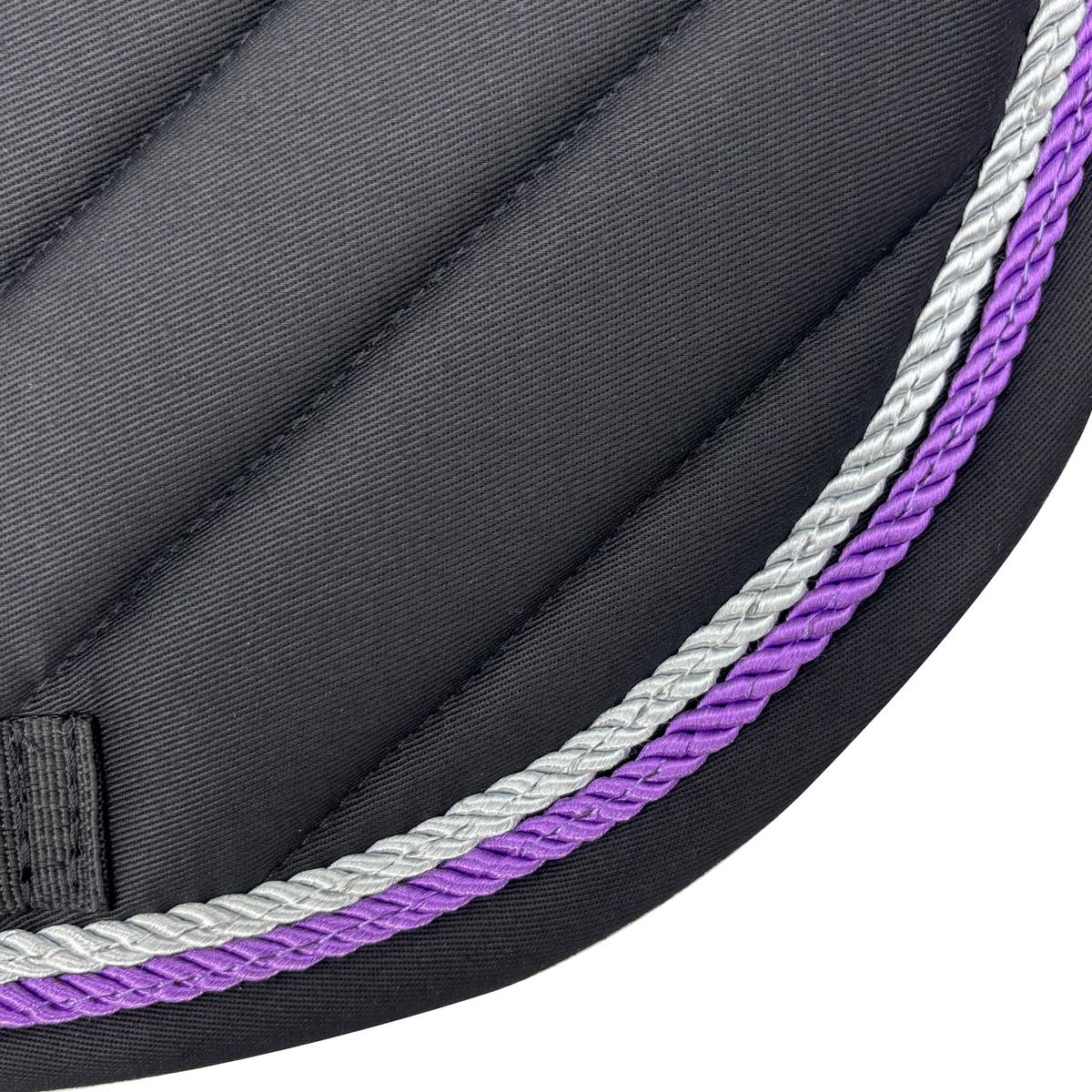 Black Cotton Oblique Euro Saddle Pad