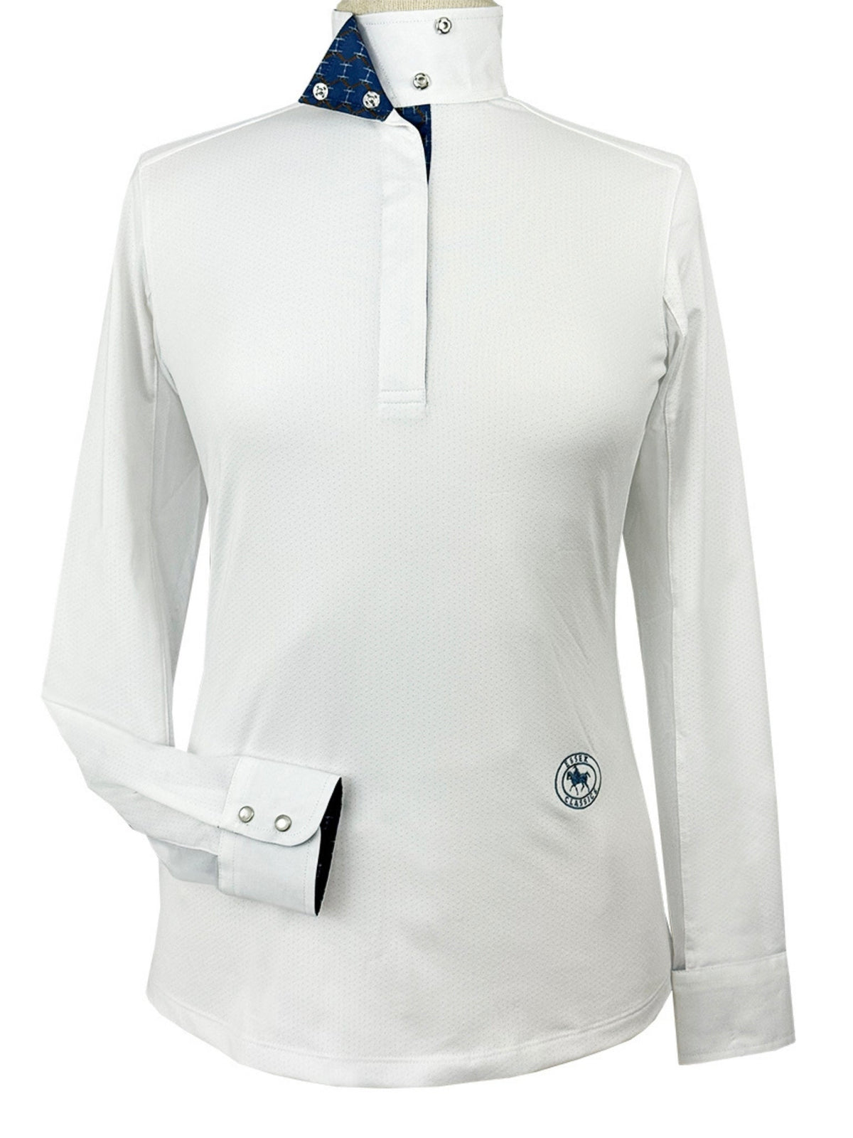 Braided Reins & Bits Ladies Talent Yarn Wrap Collar Long Sleeve Show Shirt