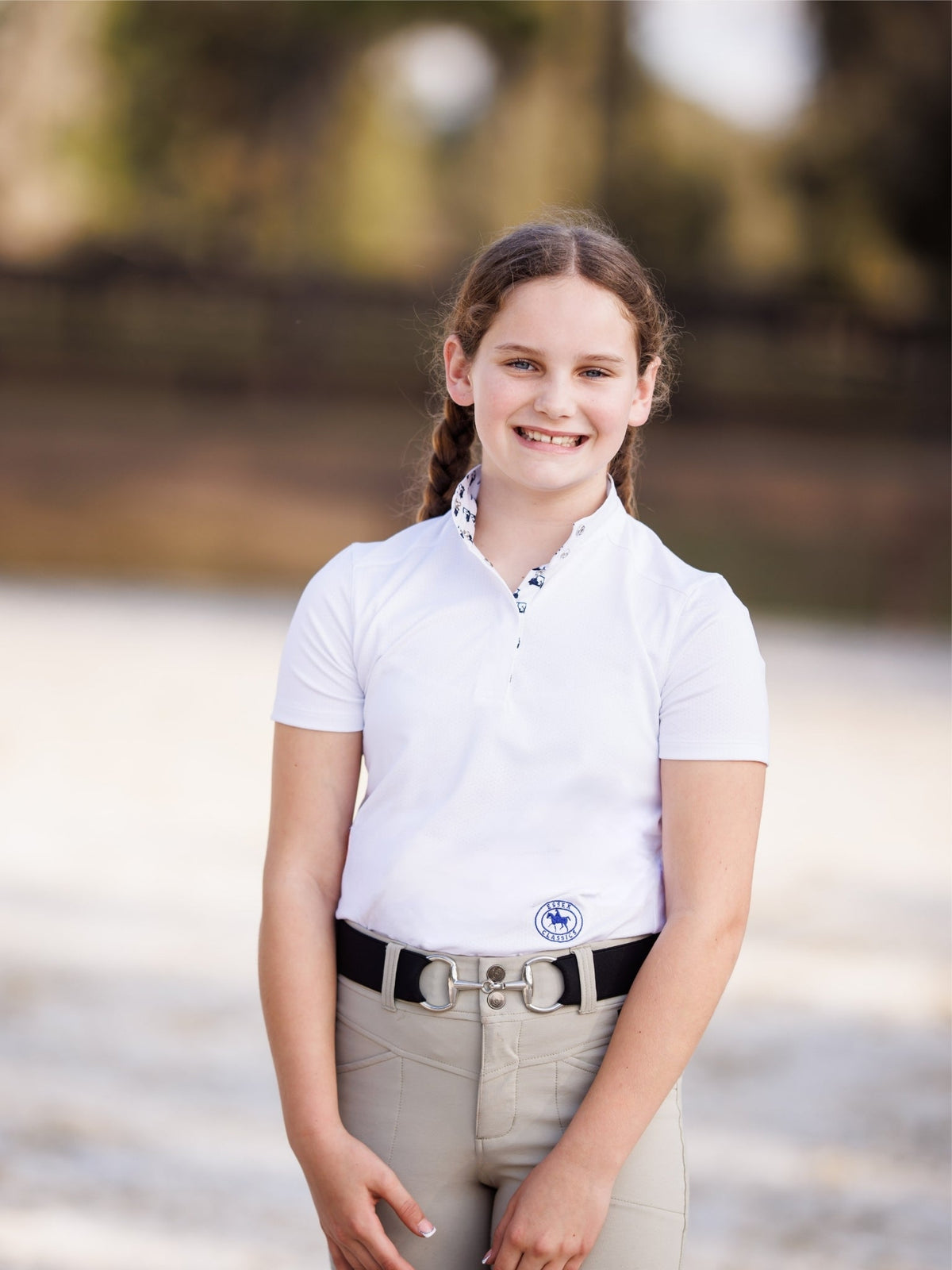 Golf Carts Girls Talent Yarn Straight Collar Short Sleeve Show Shirt