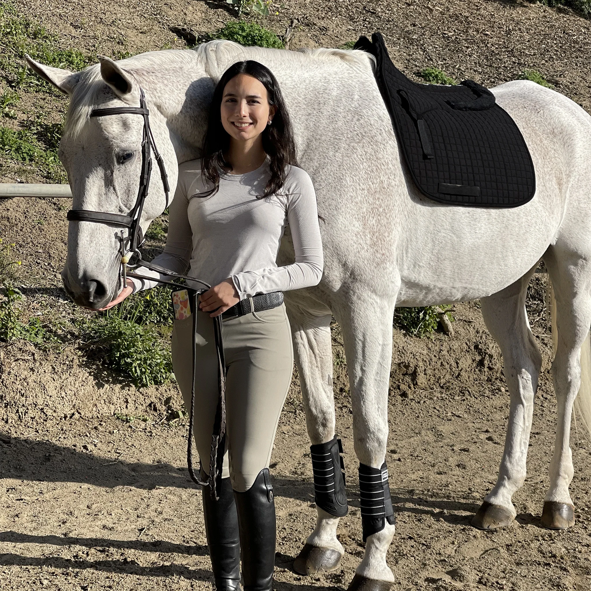 Shimmable Dressage Pad with Sheepskin