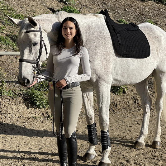 Shimmable Dressage Pad with Sheepskin