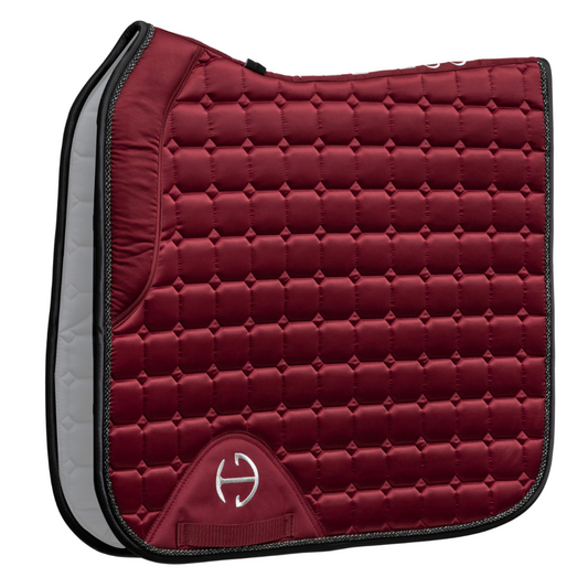 Satin Classic Dressage Saddle Pad (Full) - Crimson Rose