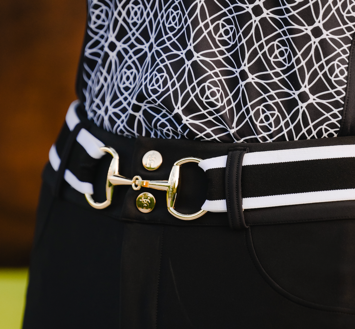 The Novella Black + White Stripe Snaffle Belt