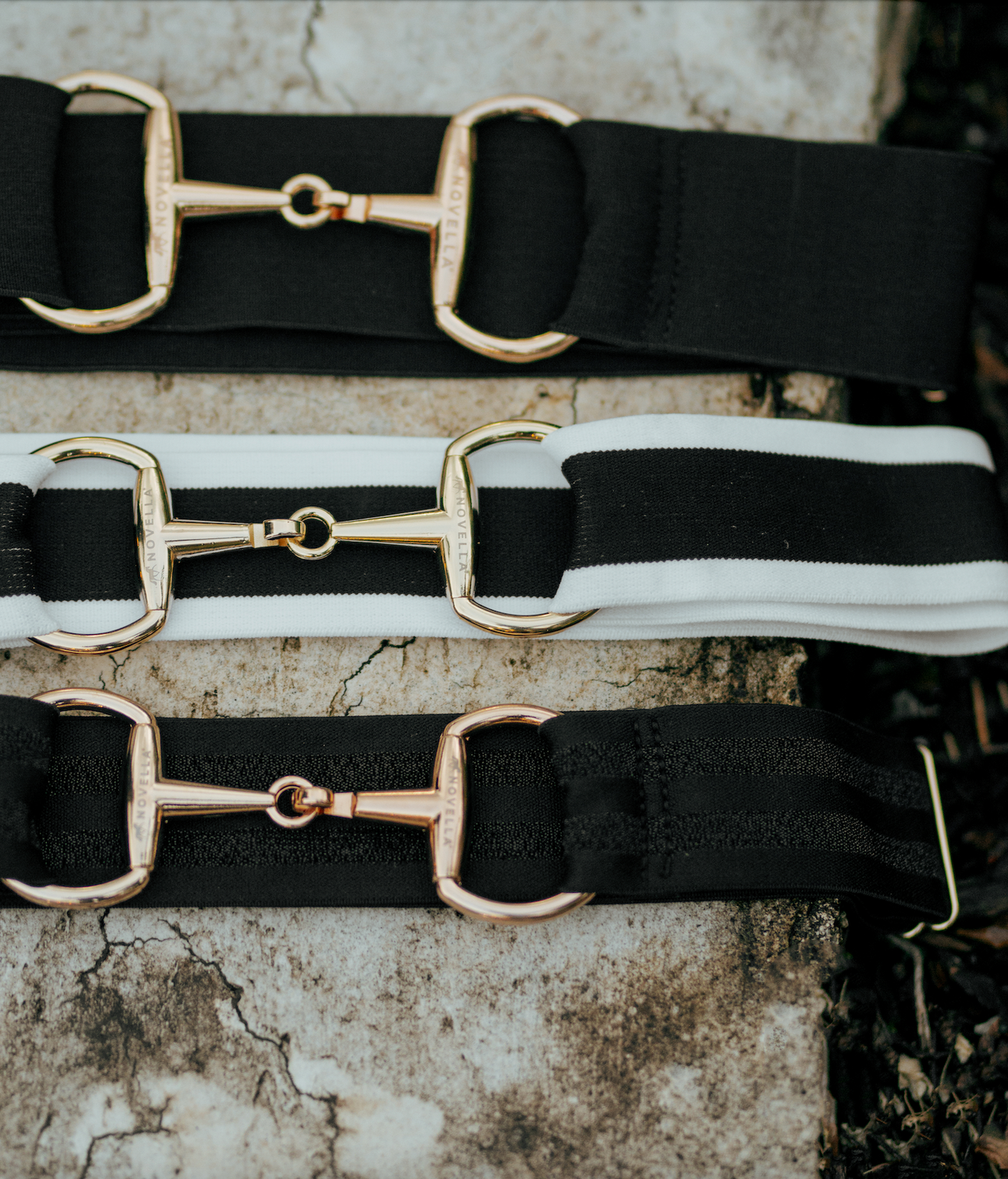 The Novella Snaffle Belts in Black.