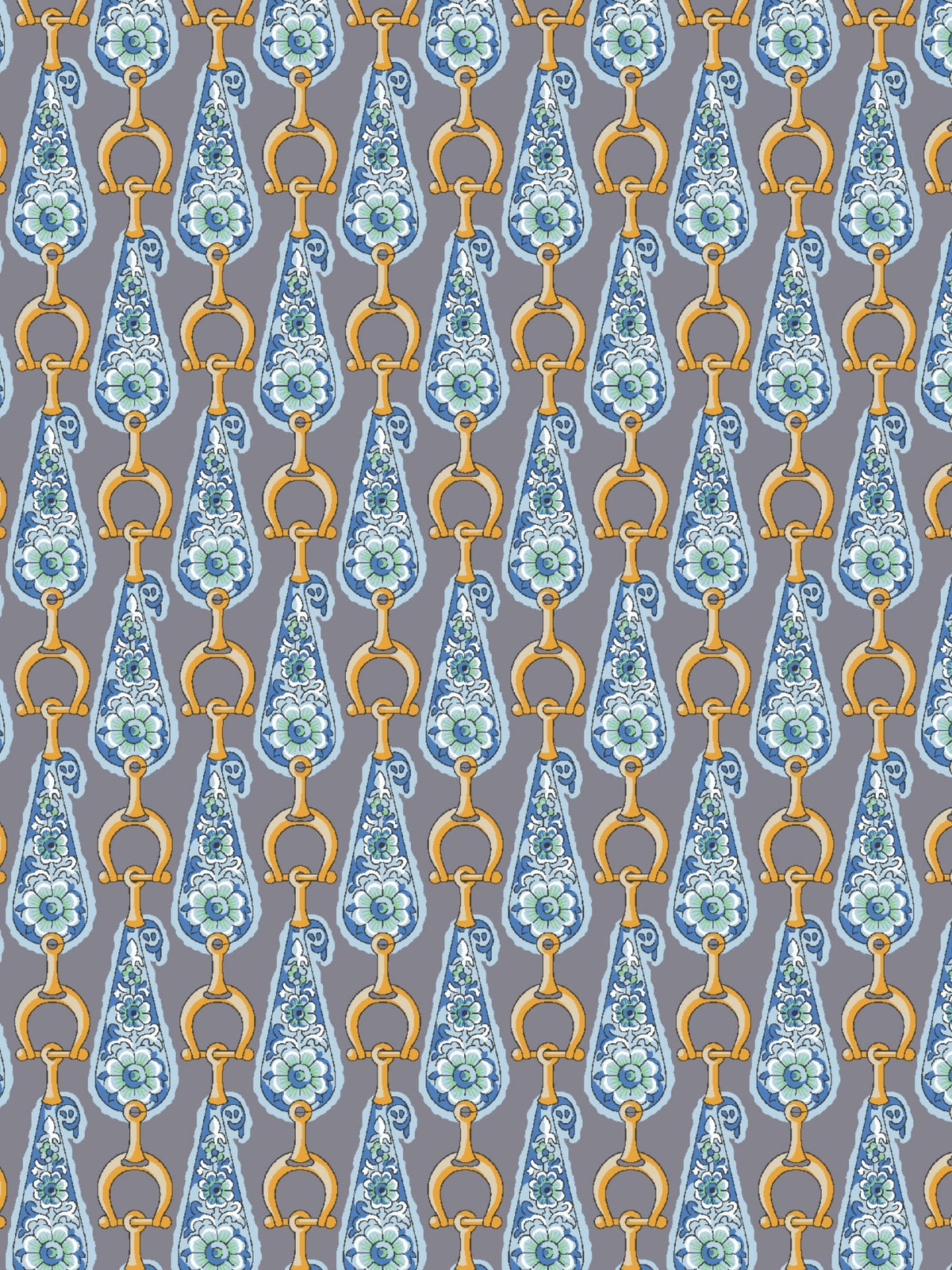 Dora II Schooling Shirt - Blue with Golden Snaffle Trim