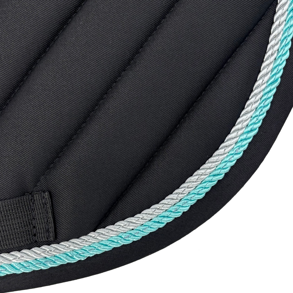 Black Cotton Oblique Euro Saddle Pad