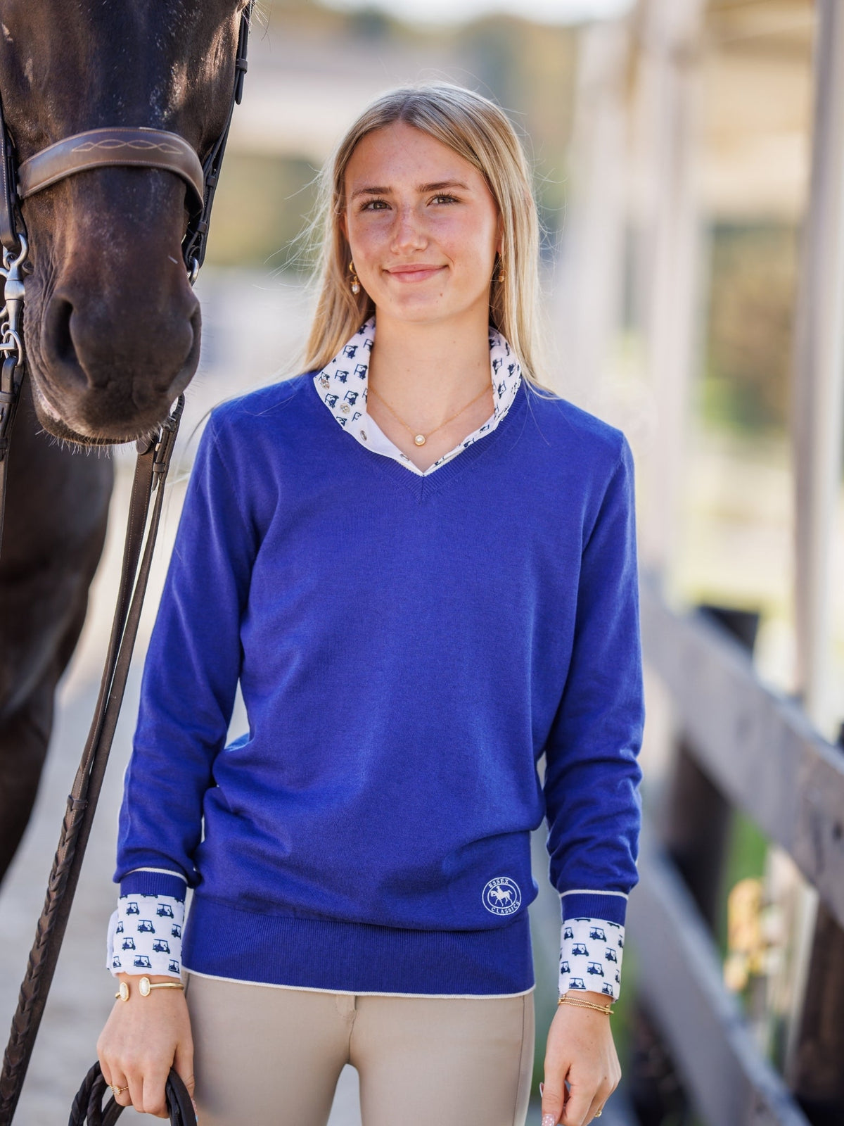 Golf Carts Ladies Talent Yarn Straight Collar Long Sleeve Show Shirt