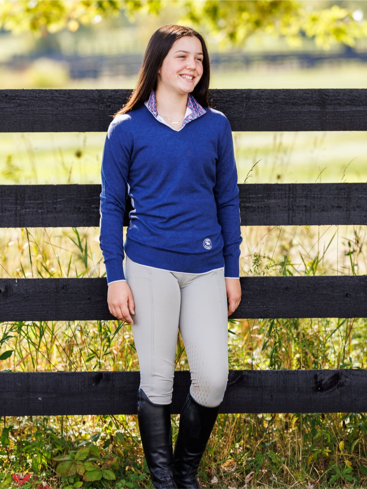Stirrup Talk Ladies Talent Yarn Straight Collar Long Sleeve Show Shirt