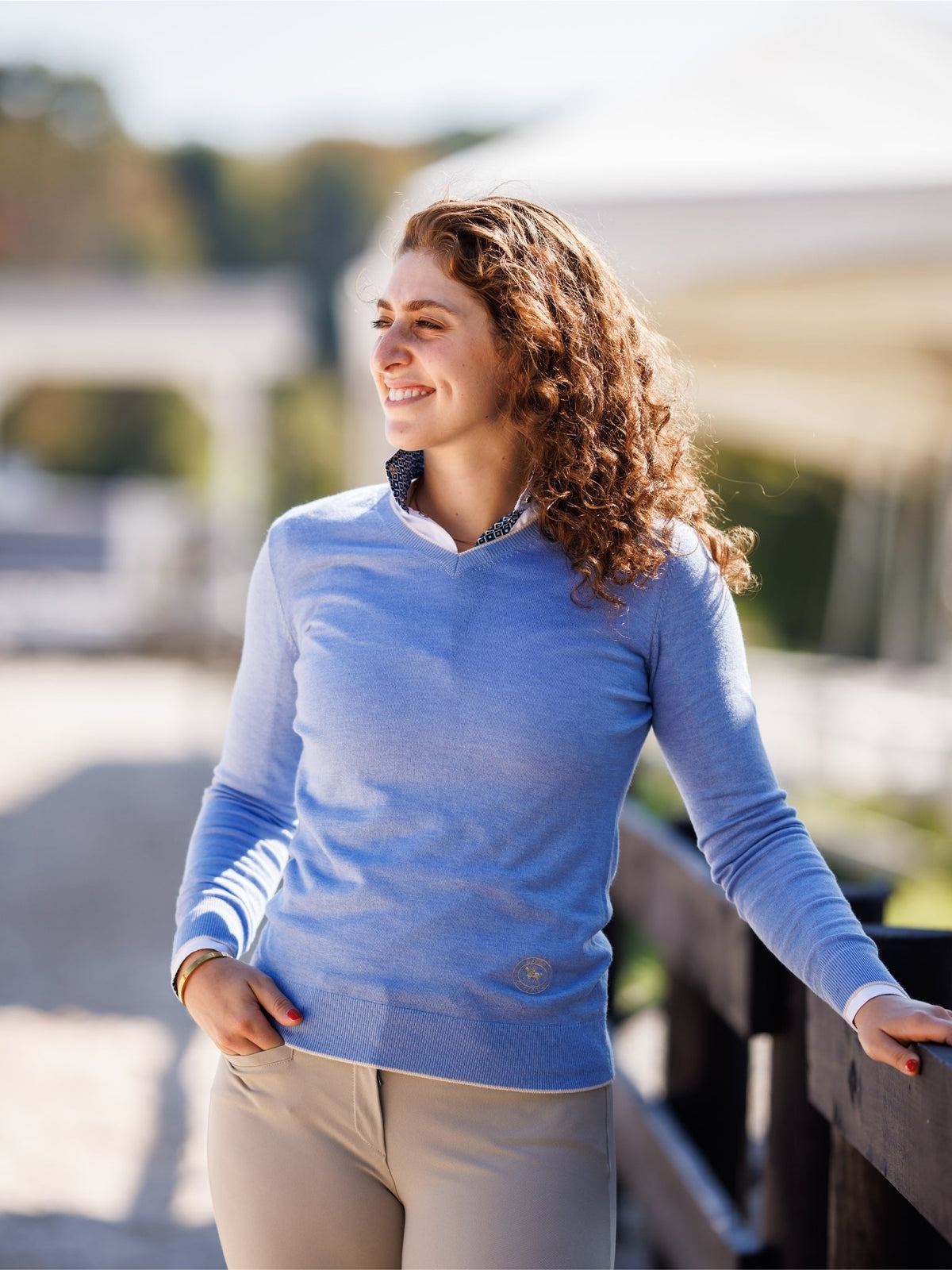 Diamonds Ladies Talent Yarn Straight Collar Long Sleeve Show Shirt
