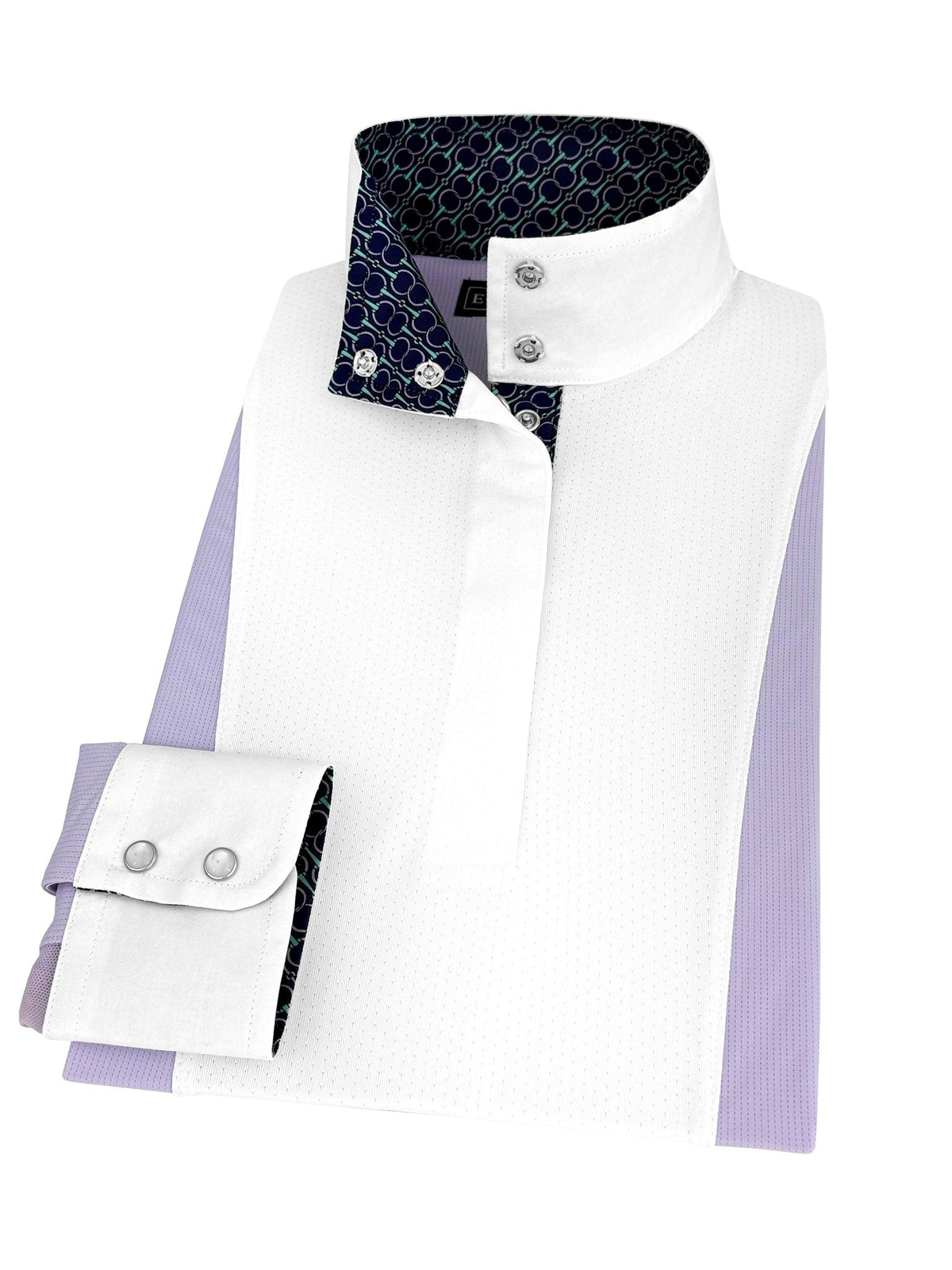 Girls "Luna II" Lilac Long Sleeve Performance Show Shirt with Bits Trim