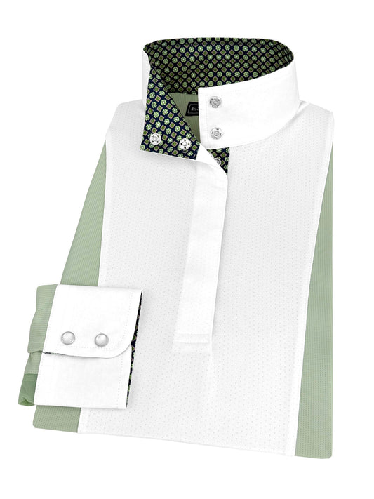 Girls "Luna II" Sage Green Long Sleeve Performance Show Shirt