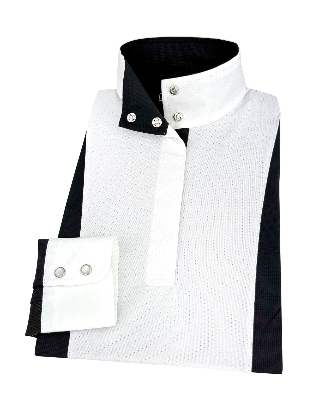 Girls "Luna II" Black Self-Trim Long Sleeve Performance Show Shirt