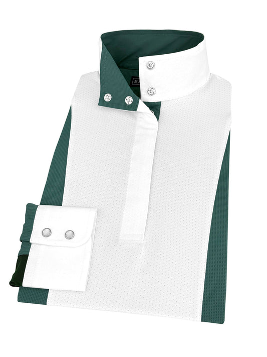 Ladies "Luna II" Forest Green Self-Trim Long Sleeve Performance Show Shirt