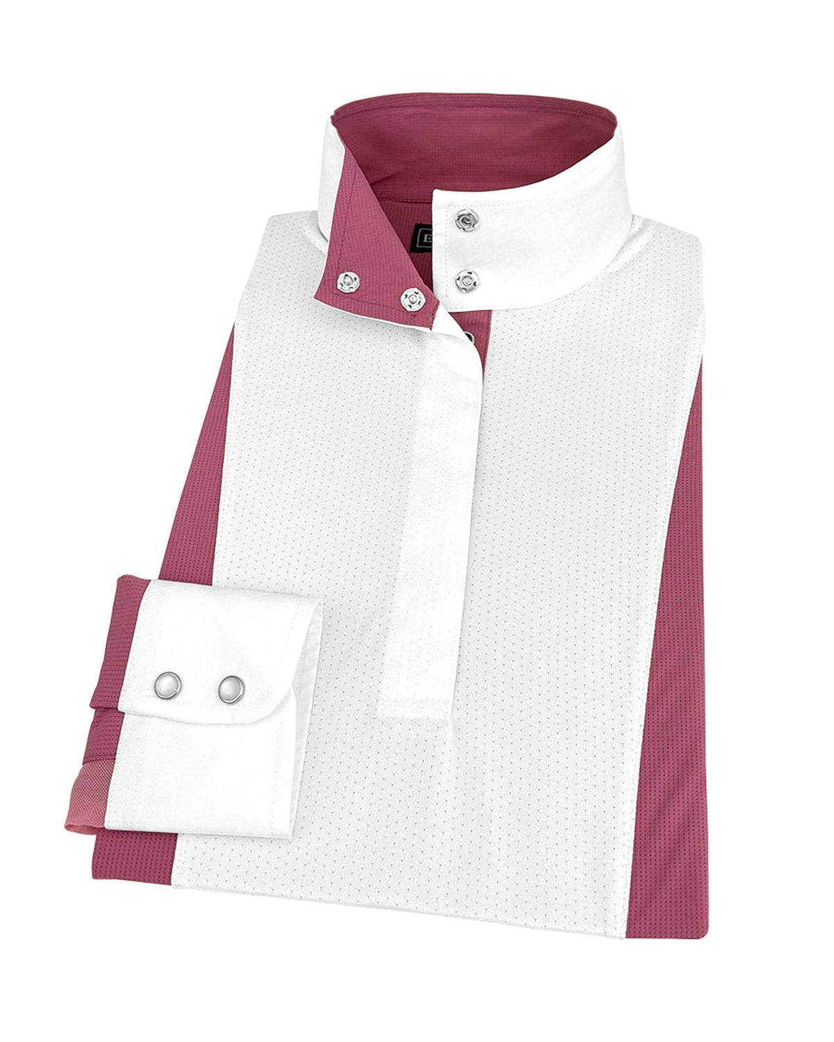 Ladies "Luna II" Dark Pink Self-Trim Long Sleeve Performance Show Shirt