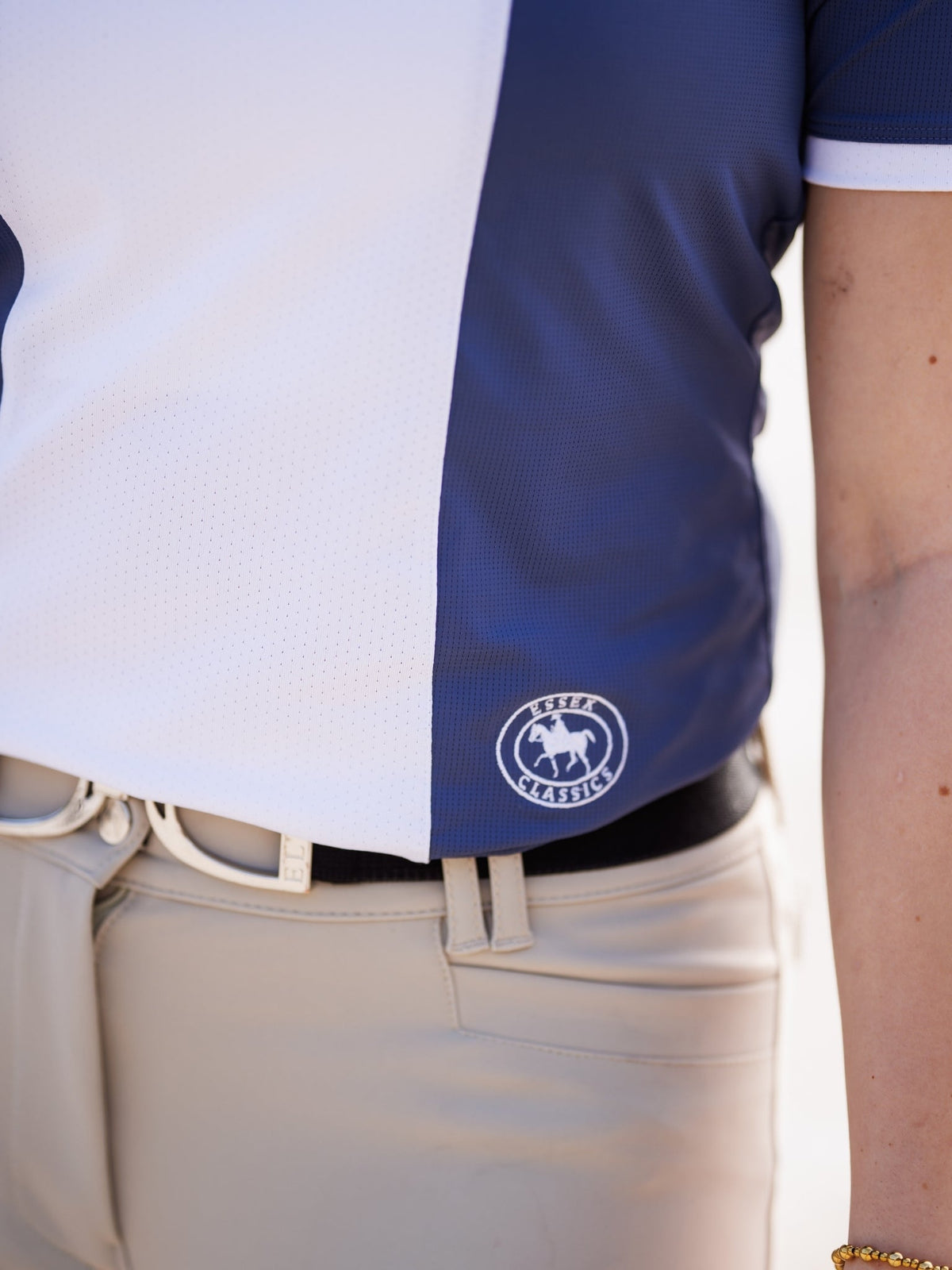 Ladies "Luna II" Marine Blue Self-Trim Short Sleeve Performance Show Shirt