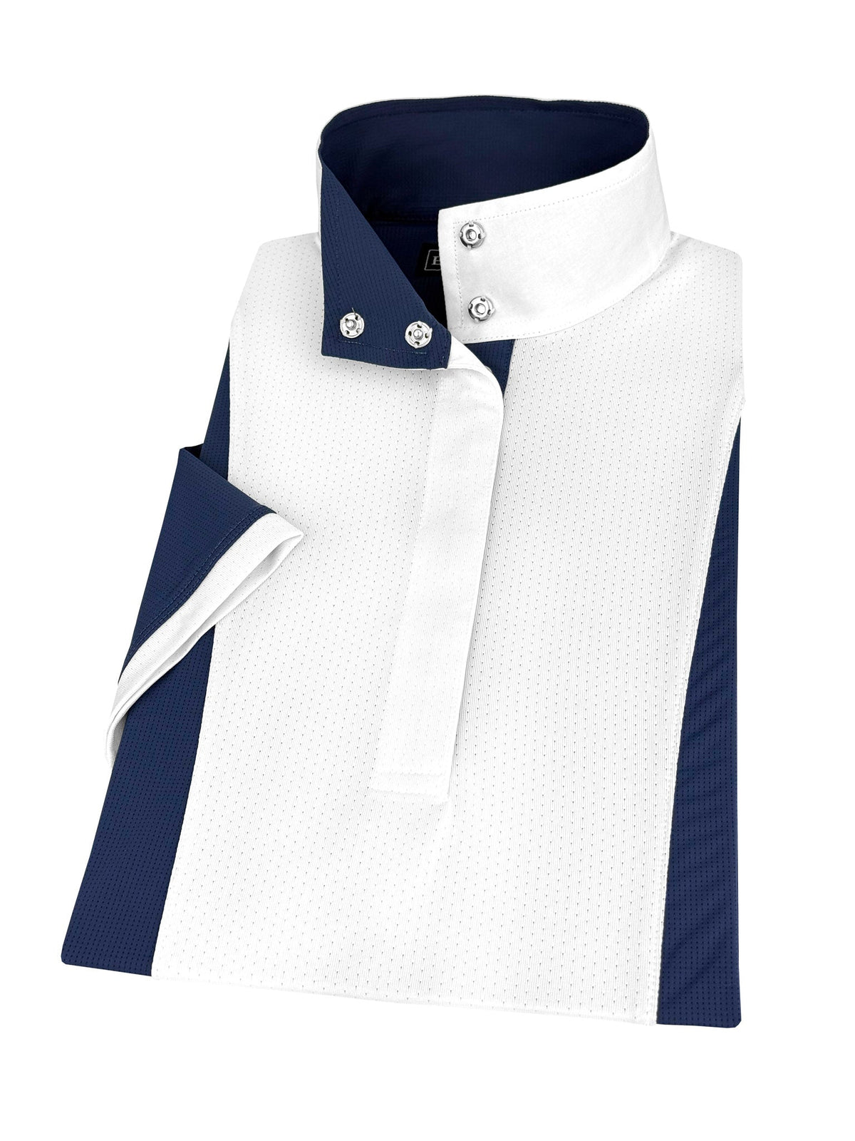 Girls "Luna II" Marine Blue Self-Trim Short Sleeve Performance Show Shirt
