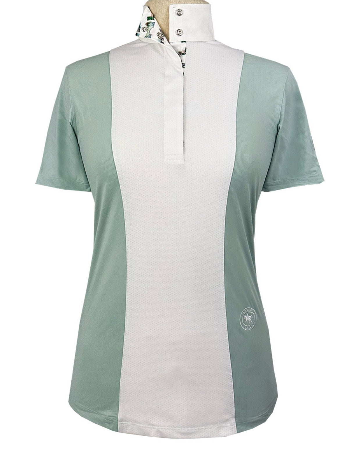 Girls "Luna II" Seafoam with Hunter Derby Short Sleeve Performance Show Shirt