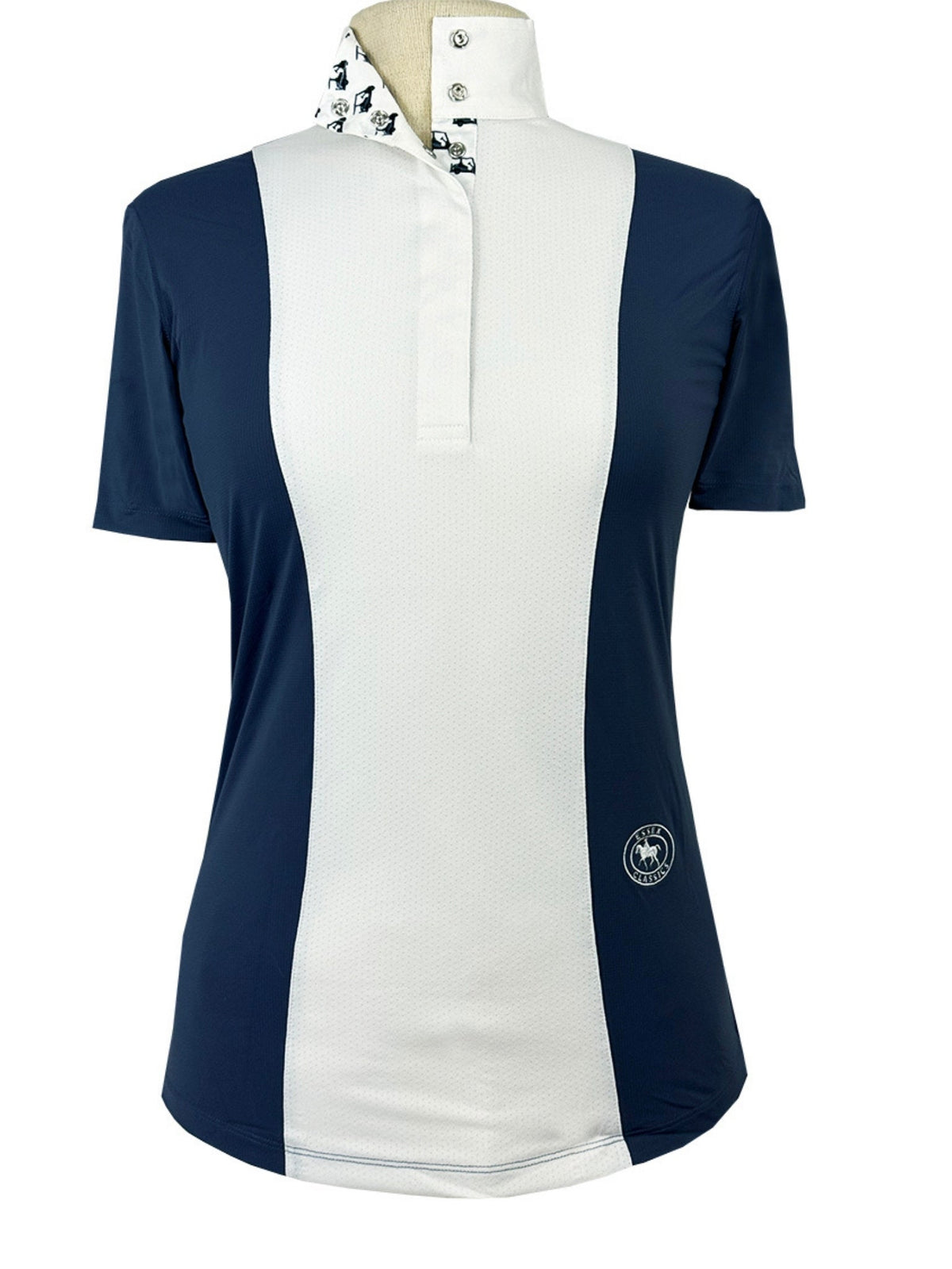 Girls "Luna II" Marine Blue with Golf Carts Short Sleeve Performance Show Shirt