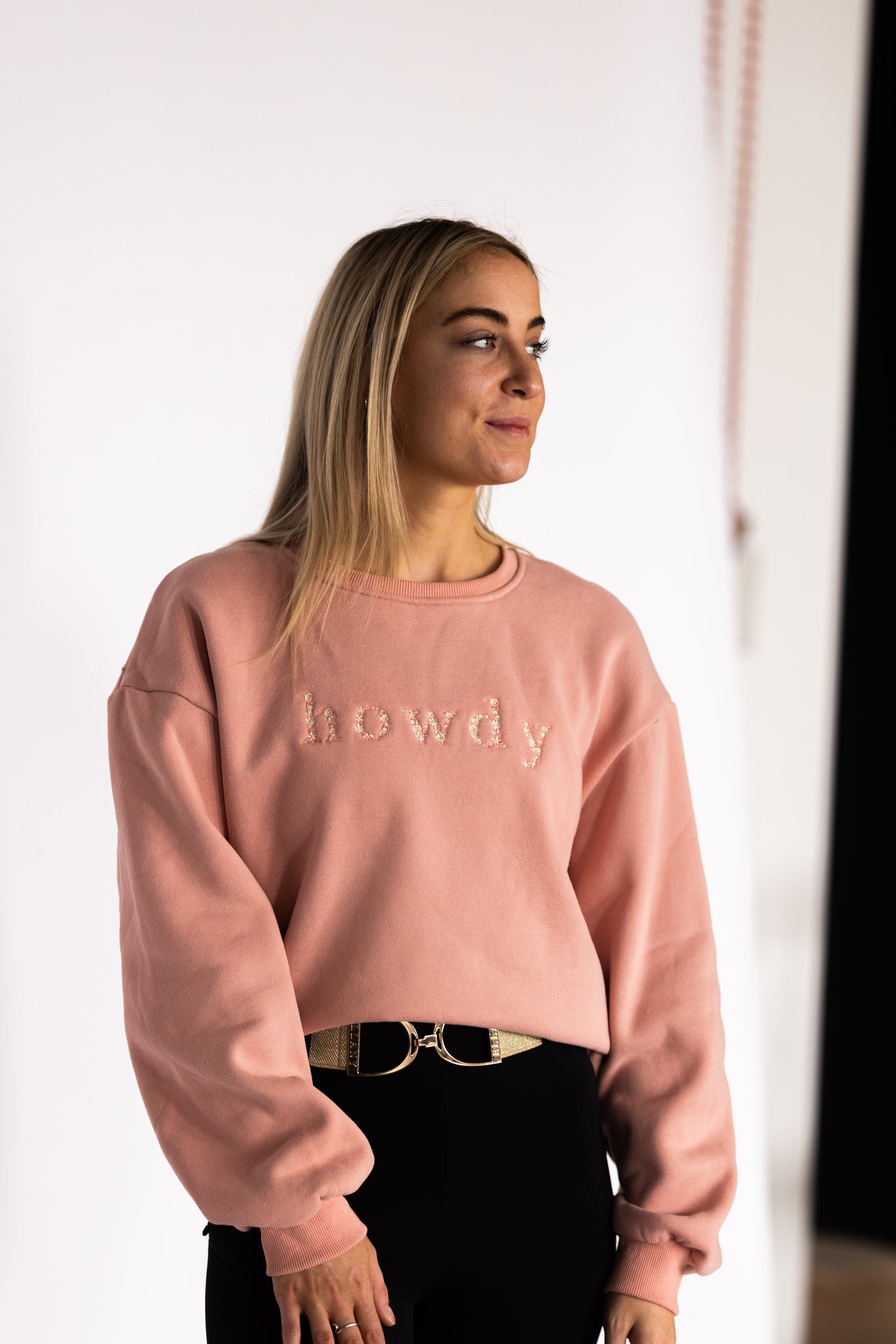 Howdy - Peach Equestrian Sweatshirt
