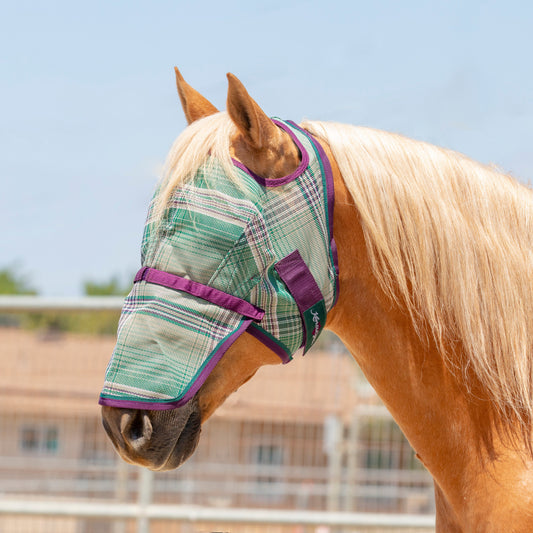 Fly Mask with Nose & 73% UV Protection - Open Top Design