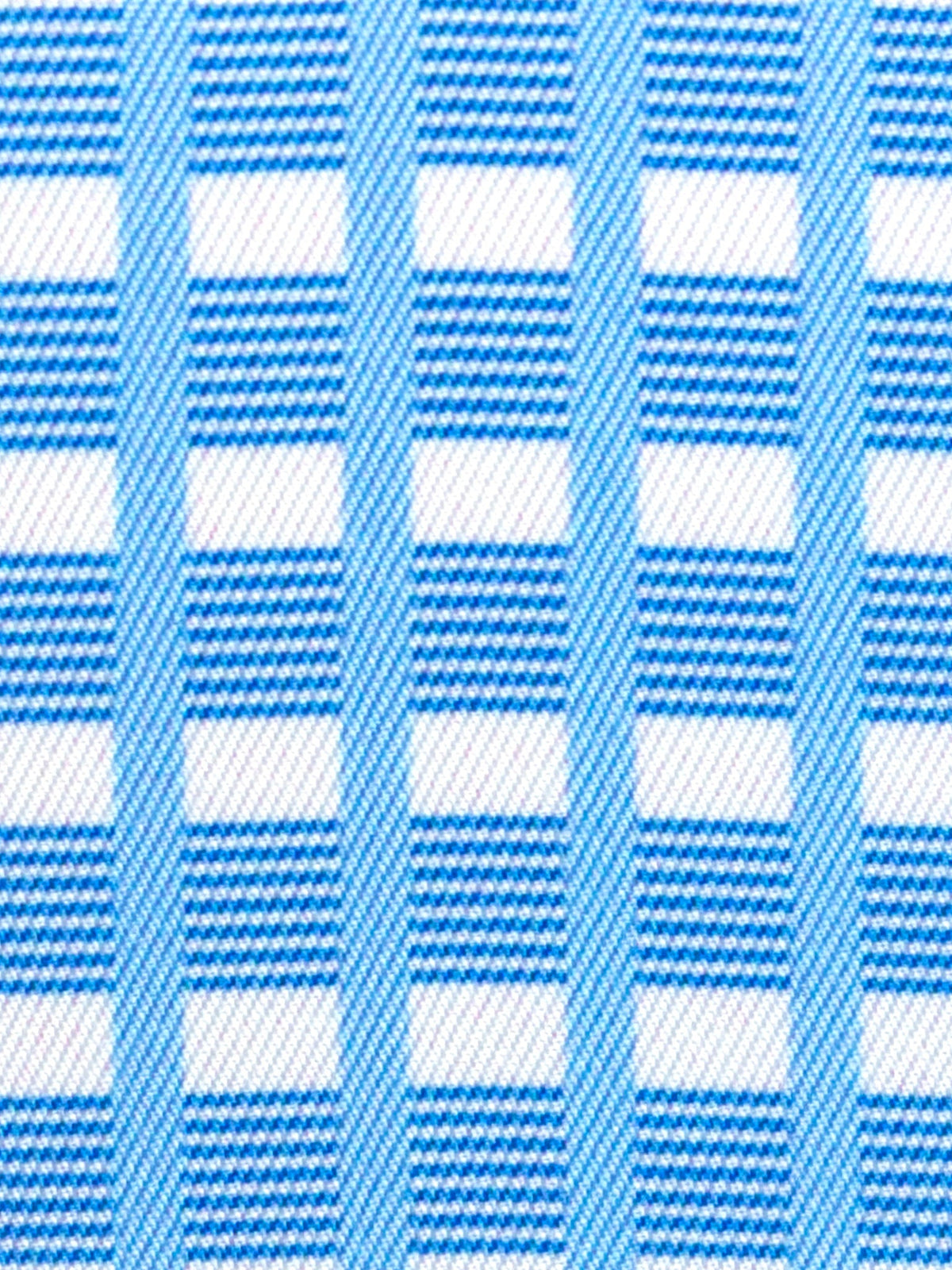 Girls "Luna II" Light Blue Short Sleeve Performance Show Shirt with Blue Checks Trim