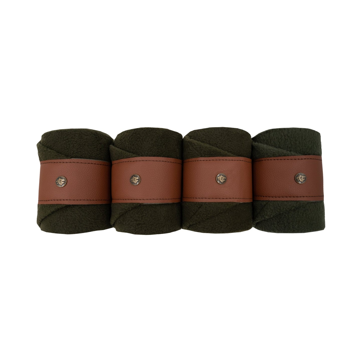 Leatherette Polos, Dark Olive & Cognac