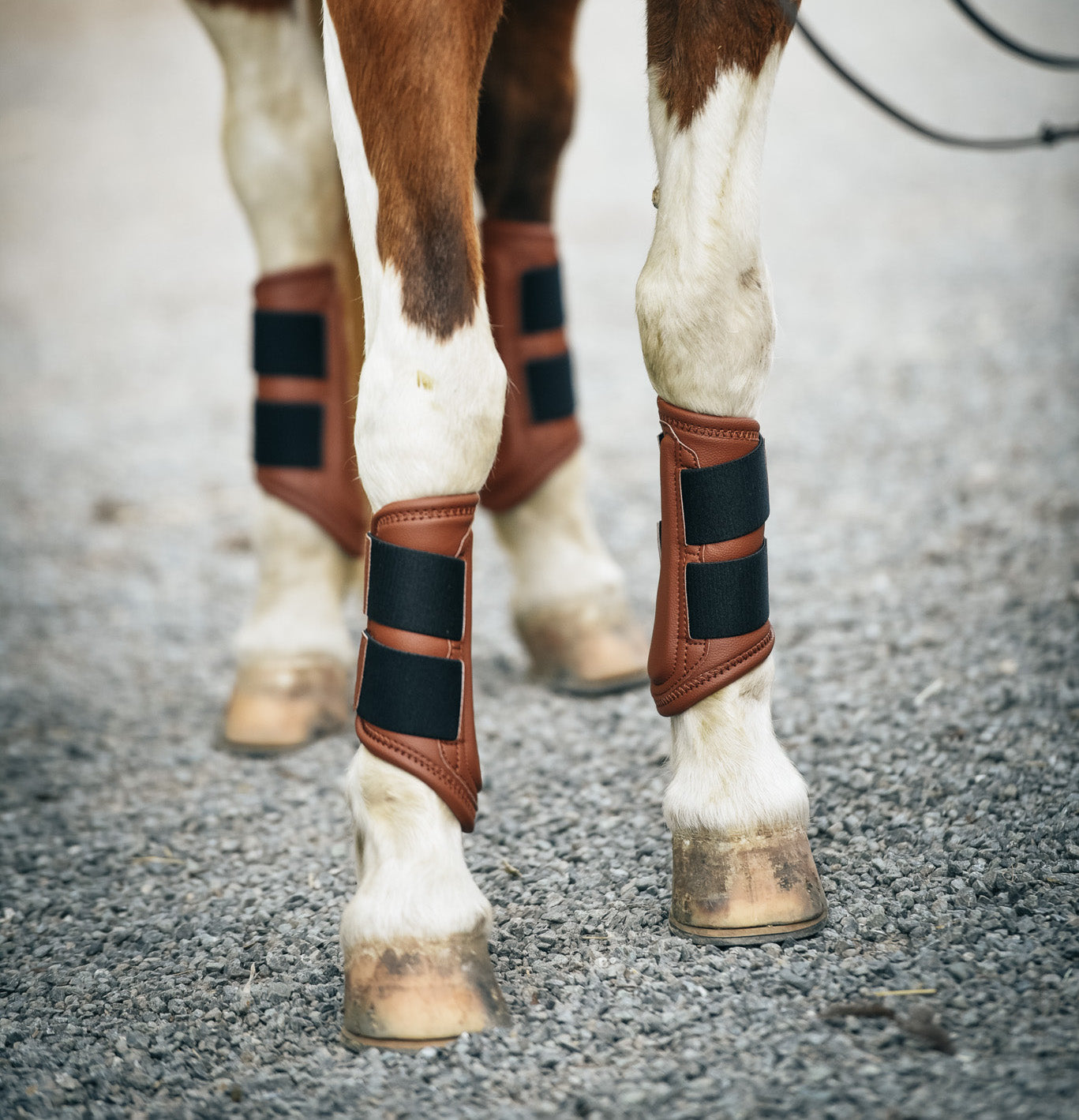 Leatherette Splint Boots, Cognac