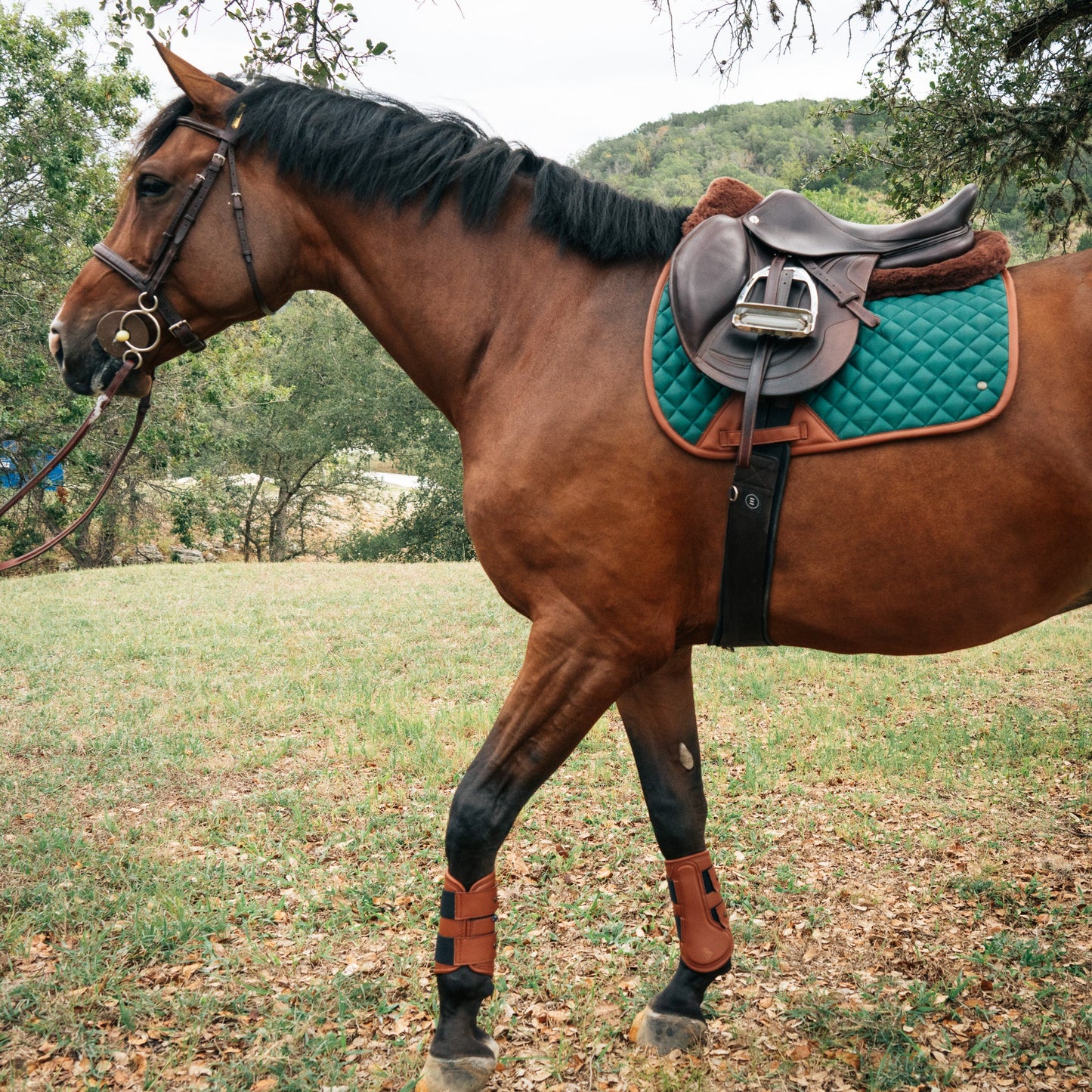 Leatherette Splint Boots, Cognac