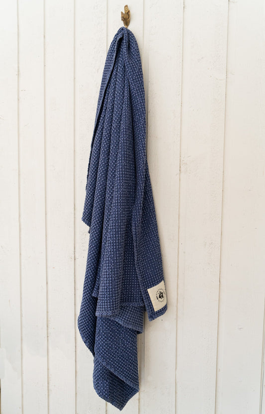 Cotton Waffle Horse Drying Towel, Indigo