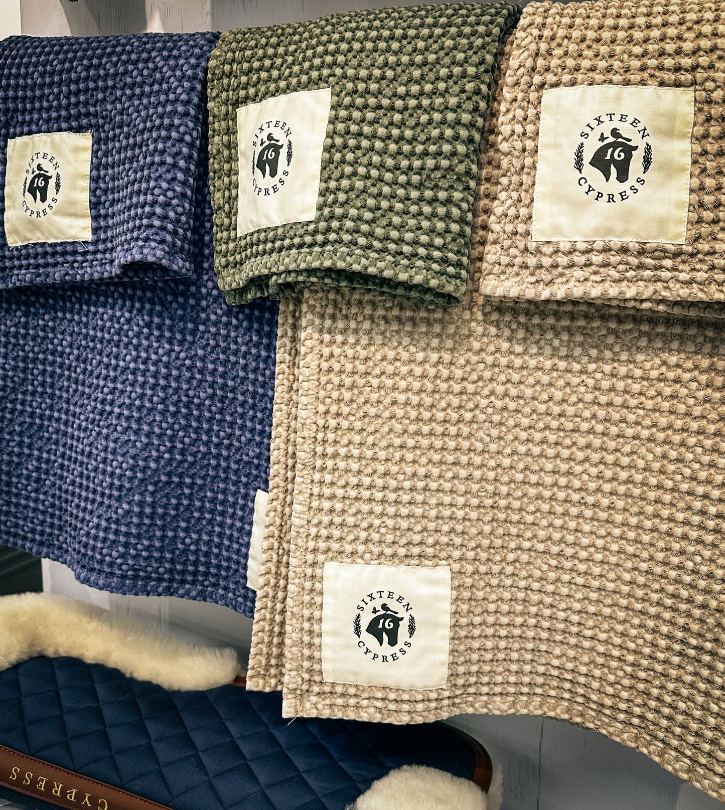 Cotton Waffle Stable Towel, Sand